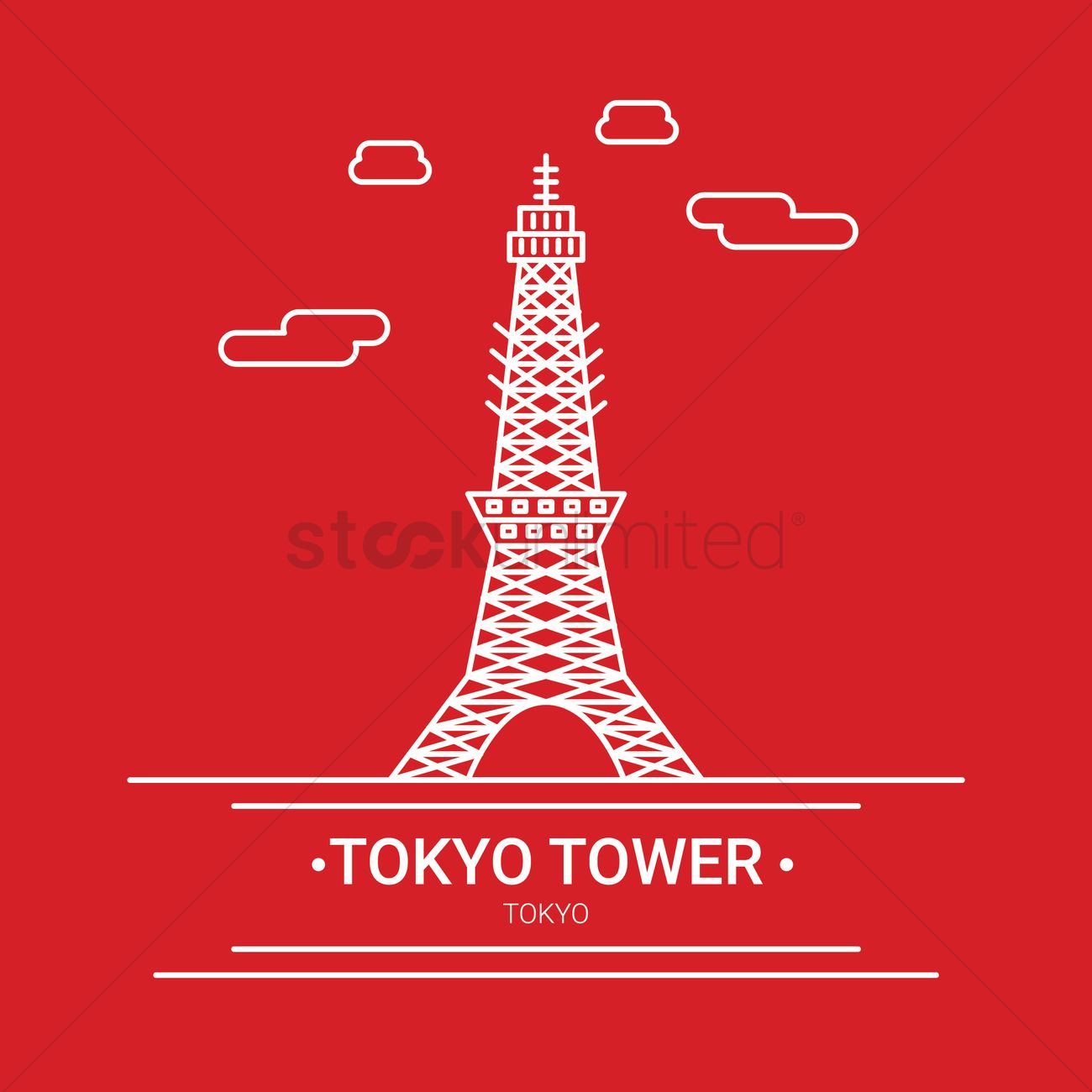 1300x1300 Tokyo Tower Vector Image