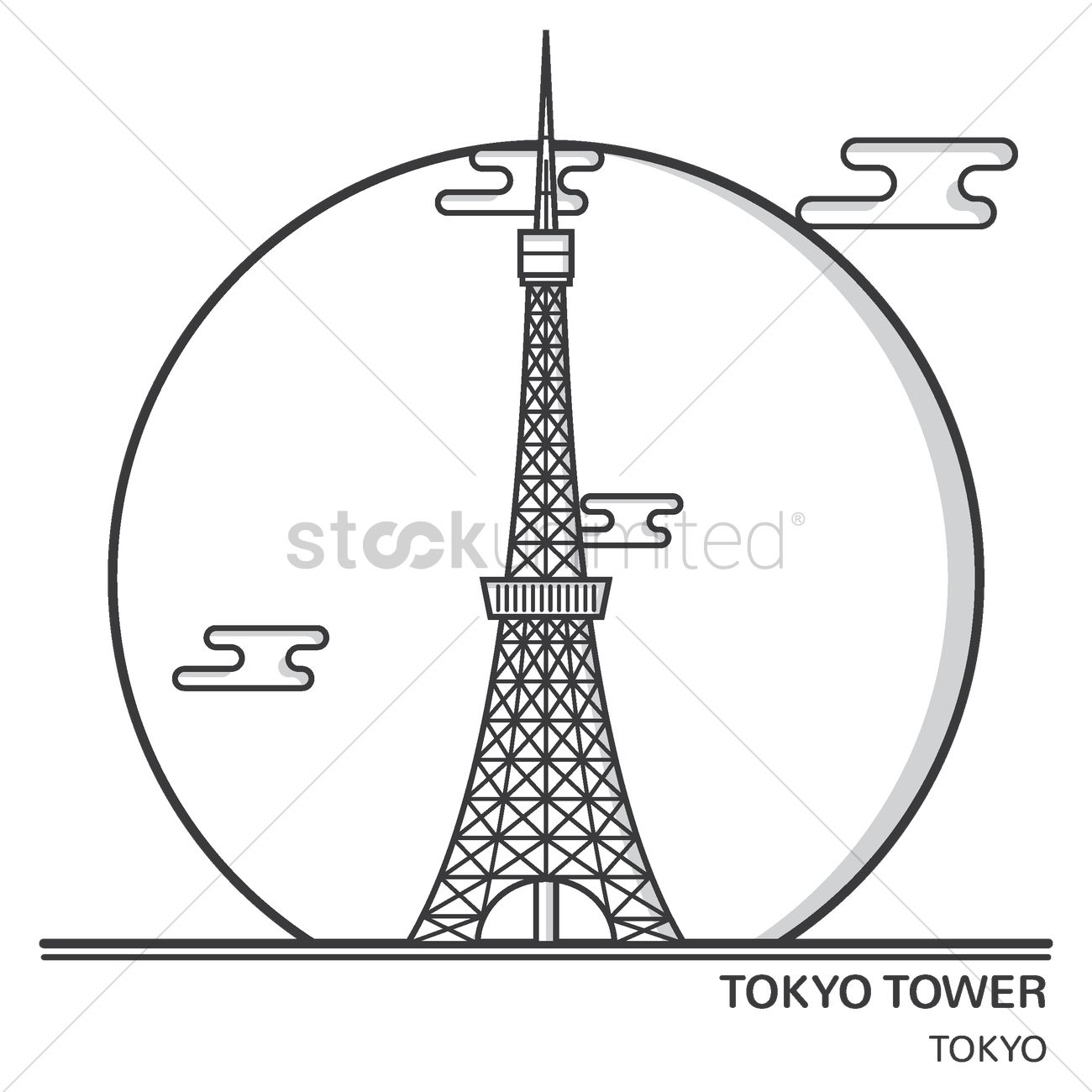 1300x1300 Tokyo Tower Vector Image