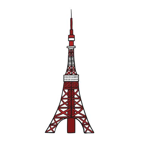 490x490 The Famous Tokyo Tower Illustration