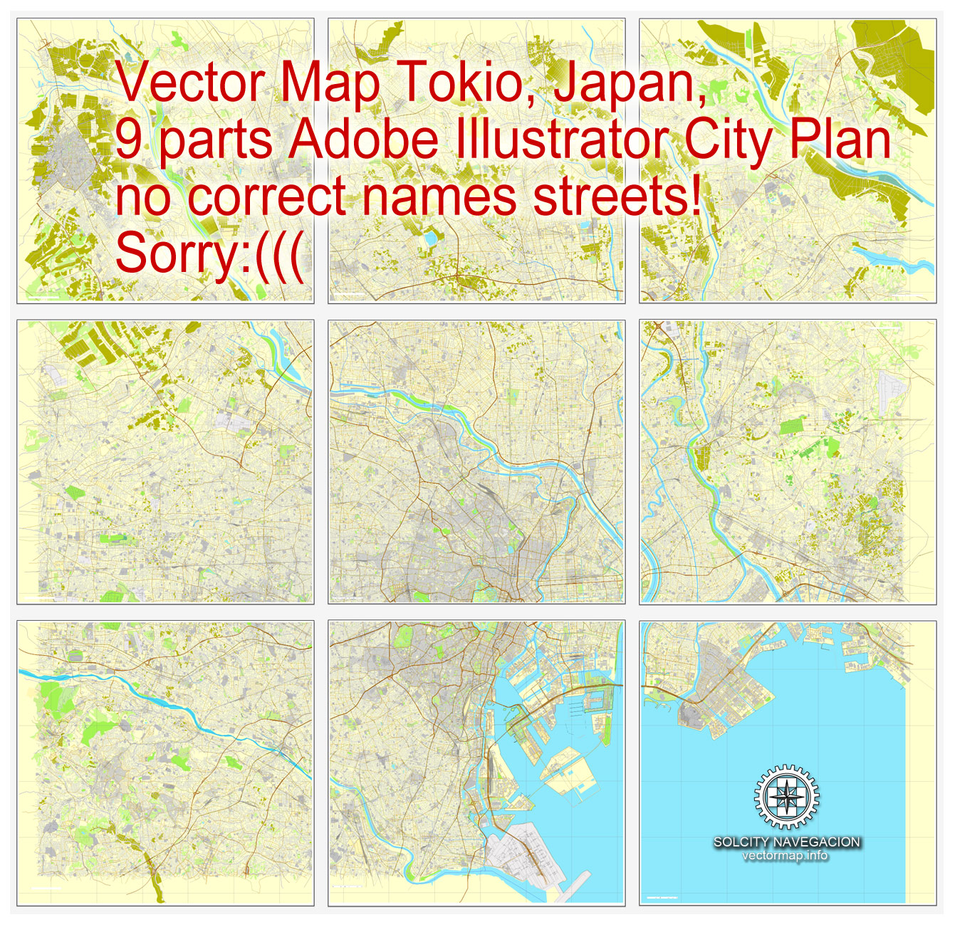1341x1302 Tokyo, Japan In Adobe Pdf, Printable Vector Street Parts City Plan
