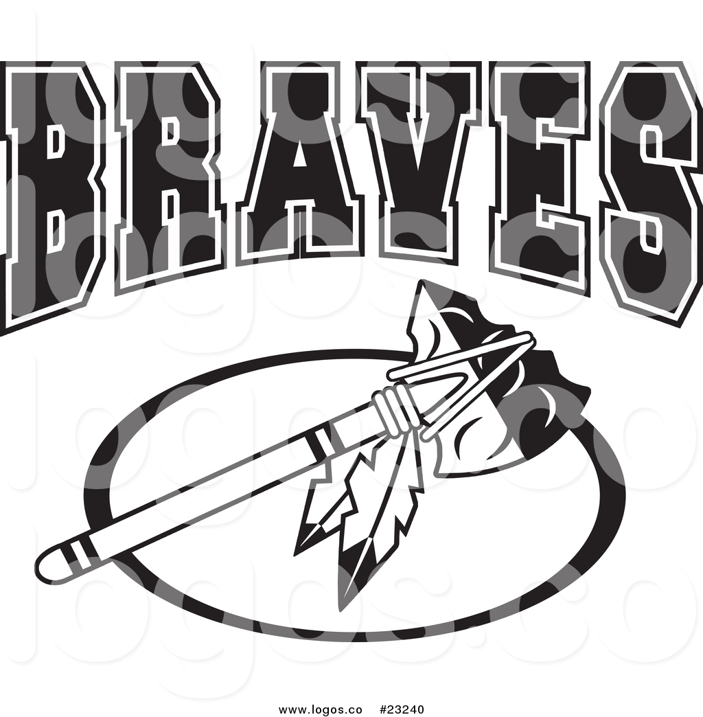 1024x1044 Vector Logo Of A Black And White Tomahawk With Braves Team Text