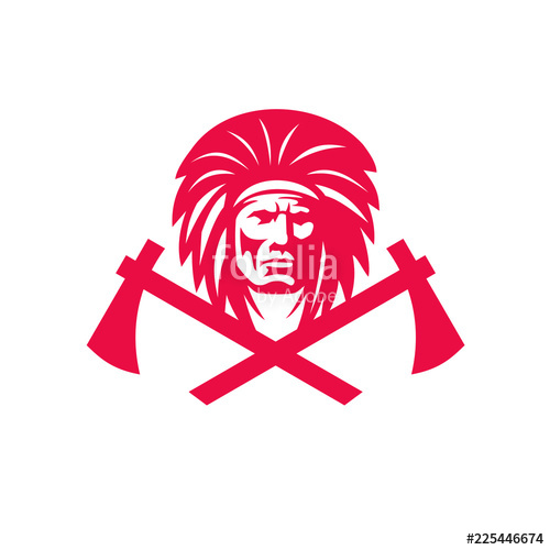 Native American Crossed Tomahawk Mascot Stock Image And Royalty 500x500 Native American Crossed Tomahawk Mascot Stock Image And Royalty