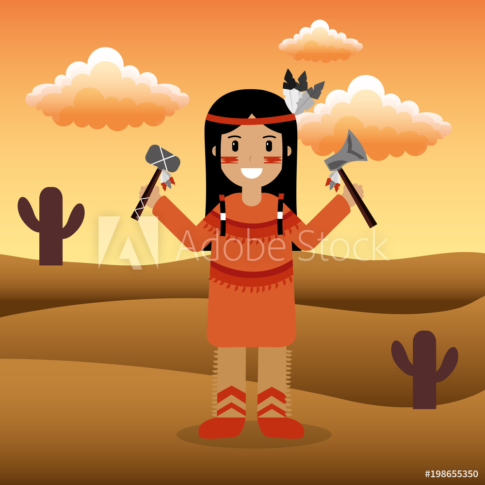 Photo Art Print Female Native American Holding Tomahawks 1000x1000 Photo Art Print Female Native American Holding Tomahawks