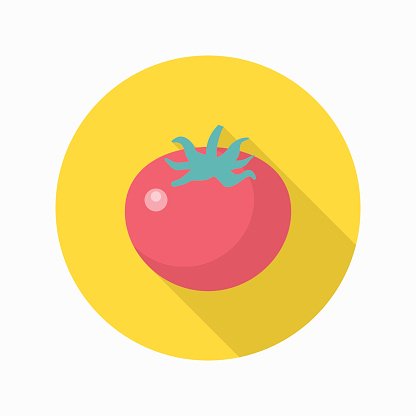 416x416 Tomato Icon, Vector Flat Long Shadow Premium Clipart