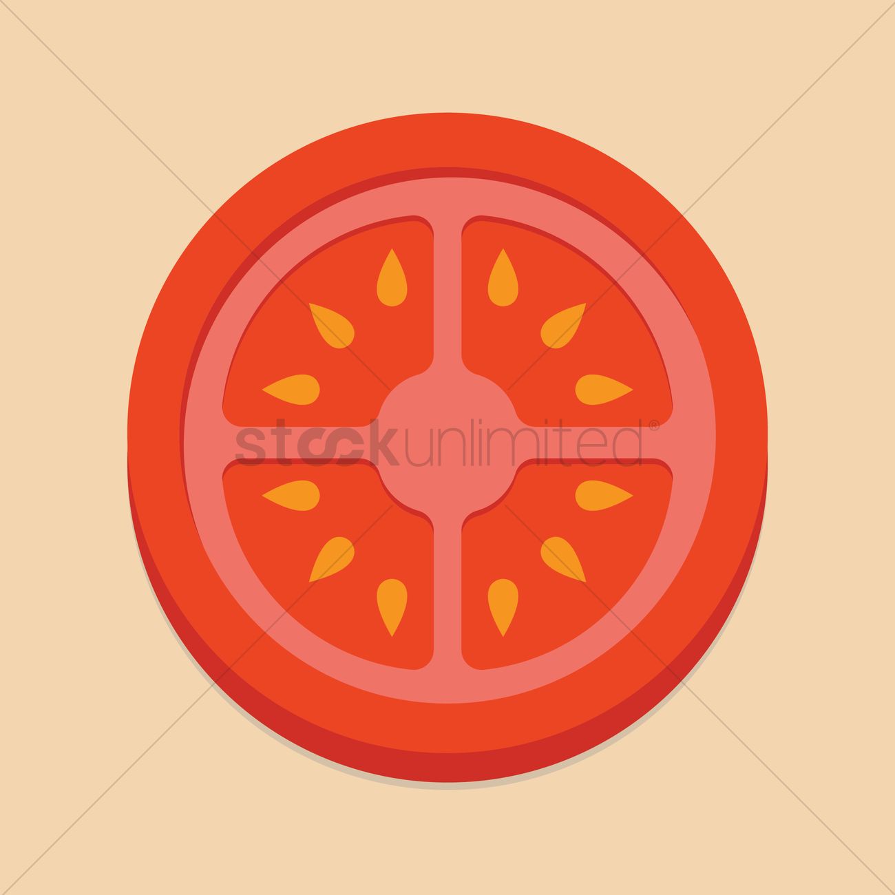 1300x1300 Tomato Slice Vector Image