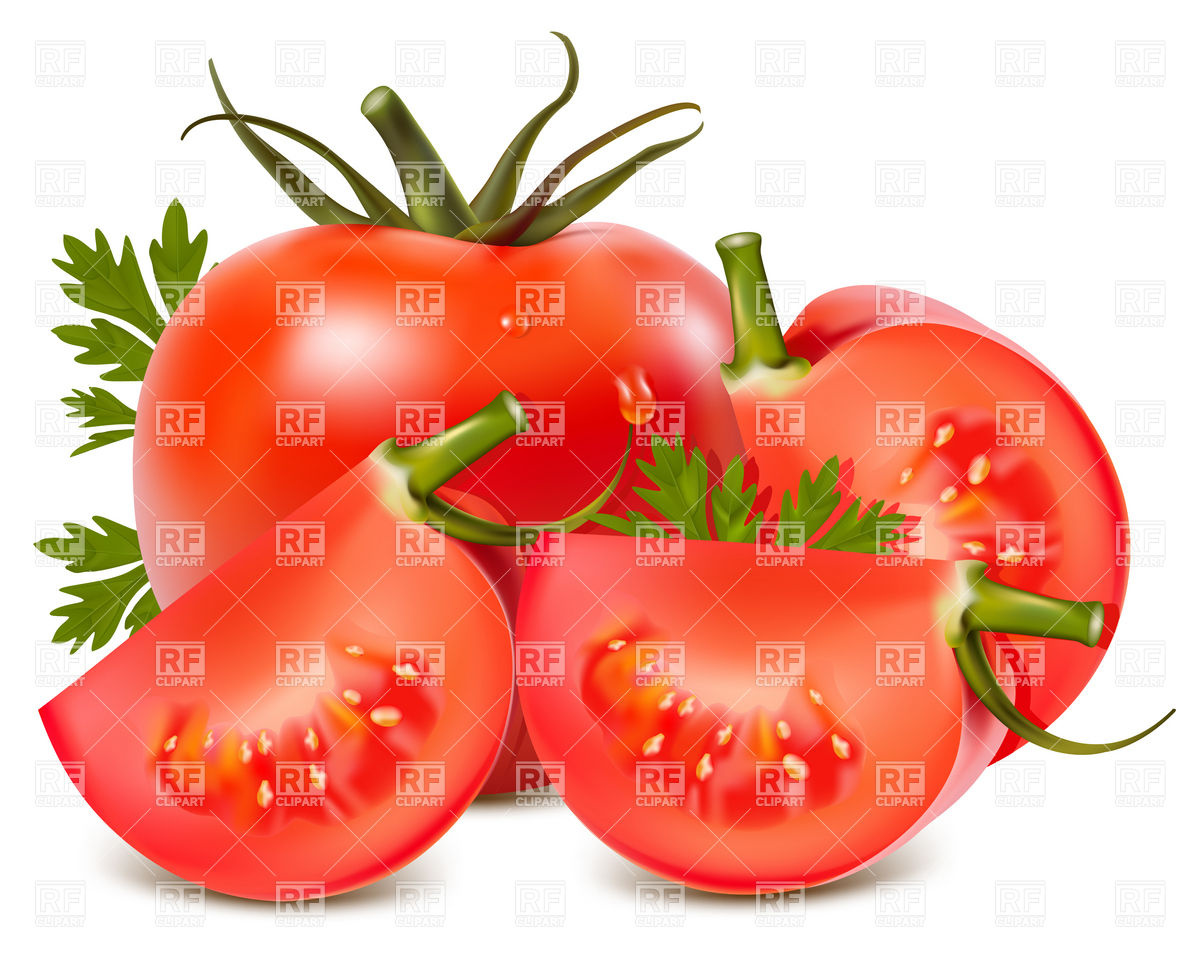 1200x964 Tomato Slices And Sections Vector Image Of Food And Beverages