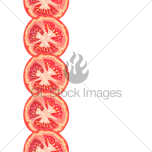 500x500 Vector Seamless Decorative Border Of Juicy Tomato Slice O Gl