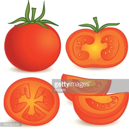 414x414 Ripe Tomatoes Slice Vector Premium Clipart