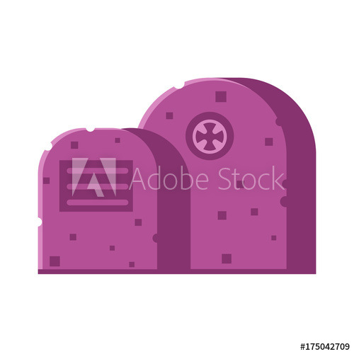 500x500 Graveyard Icon With Tombstones Isolated On White Background Grave