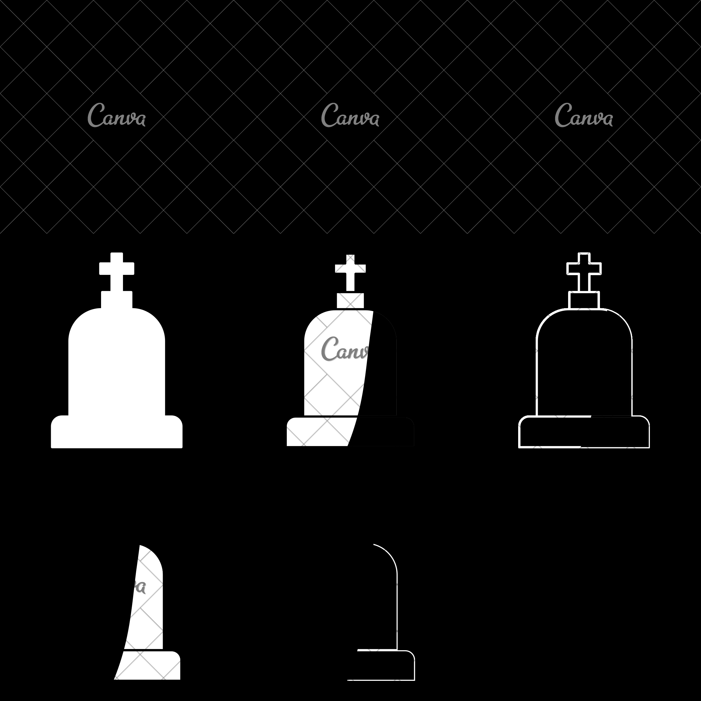 2400x2400 Graveyard Tombstone Vector Icon