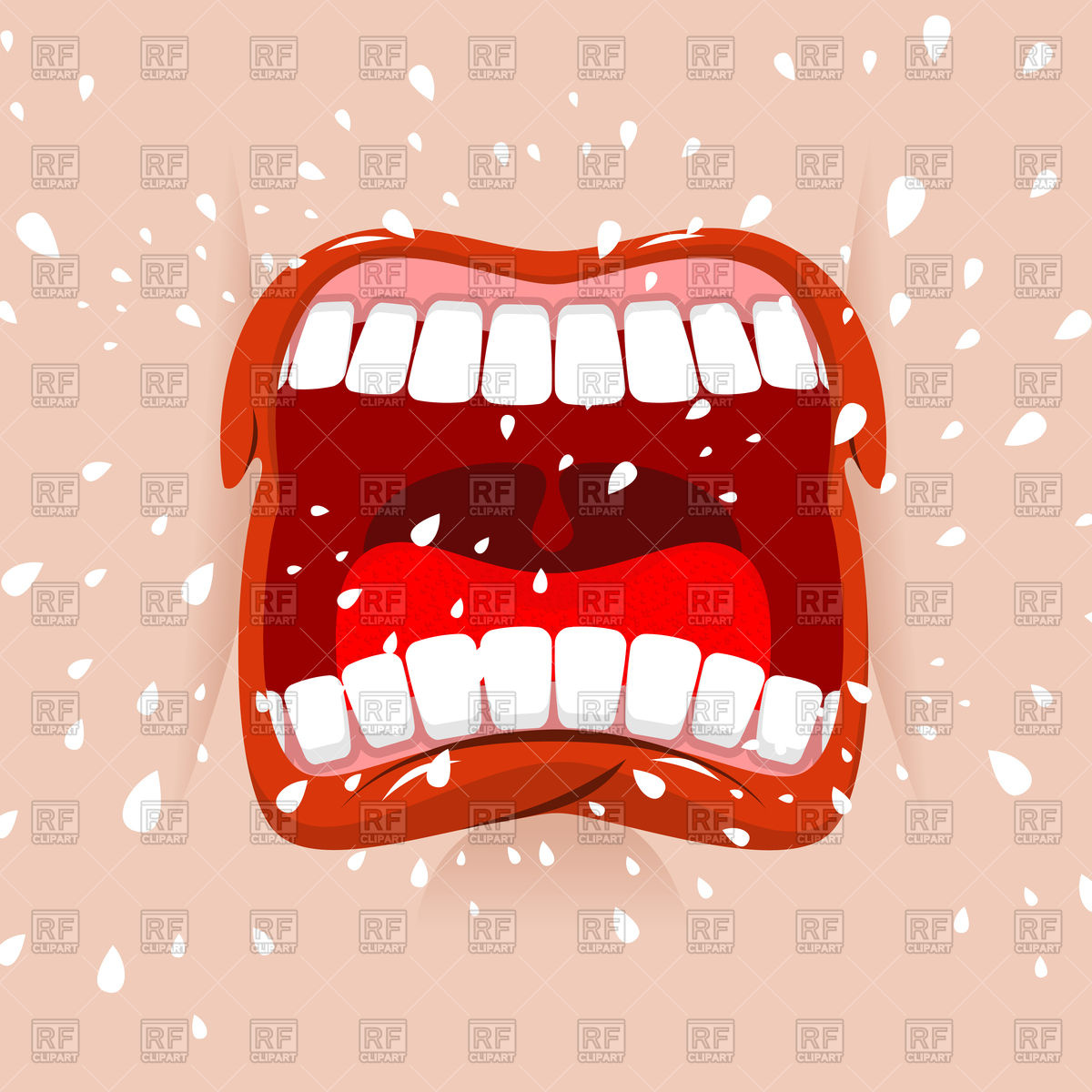 1200x1200 Shout Aggressive Face, Open Mouth And Tongue Vector Image
