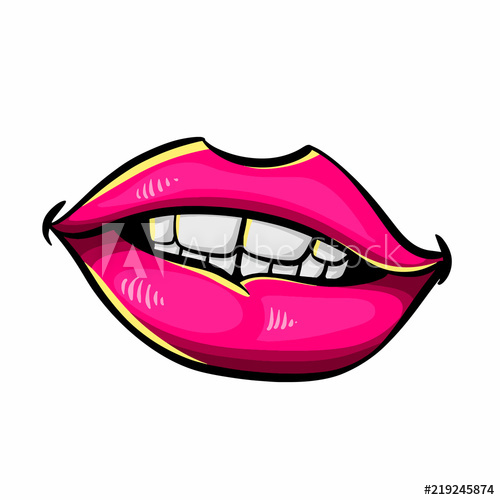 500x500 Woman's Open Mouth With Sexy Pink Lips And Tongue Vector