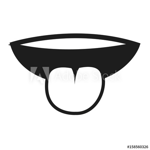 500x500 Funny Cartoon Mouth Sticking Out Tongue Vector Illustration