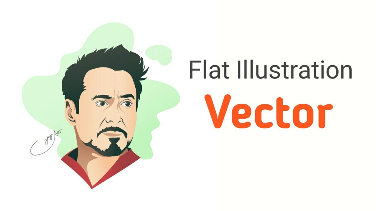 1280x720 Vector Art Flat Illustration Tony Stark Iron Man