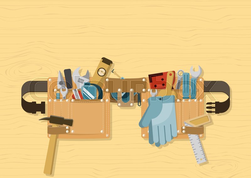 Tools In Tool Belt With Side Release Stock Vector Colourbox 800x566 Tools In Tool Belt With Side Release Stock Vector Colourbox