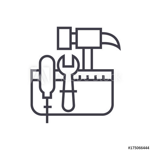 Tool Belt,hammer Screw Vector Line Icon, Sign, Illustration 500x500 Tool Belt,hammer Screw Vector Line Icon, Sign, Illustration