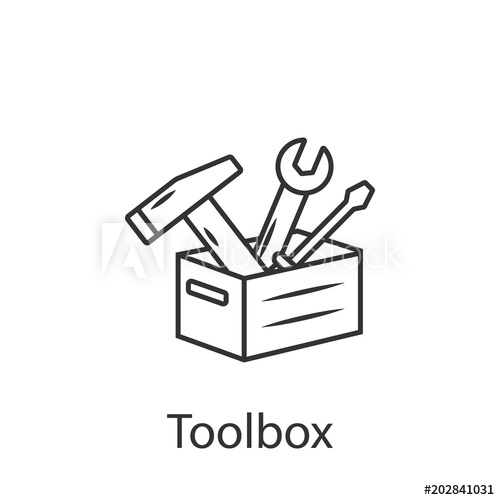 500x500 Toolbox Vector Icon Icon Simple Element Illustration Toolbox