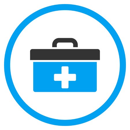 450x450 First Aid Toolbox Vector Icon Style Is Bicolor Flat Circled