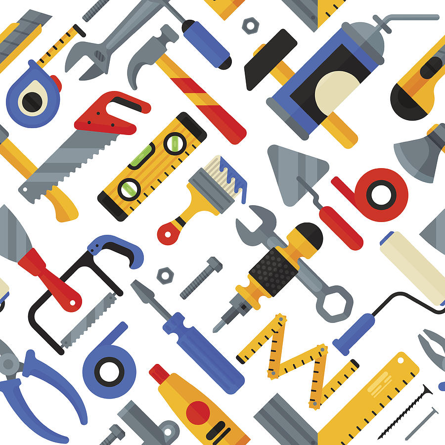 Home Repair Tools Icons Working Construction Equipment Seamless 900x900 Home Repair Tools Icons Working Construction Equipment Seamless