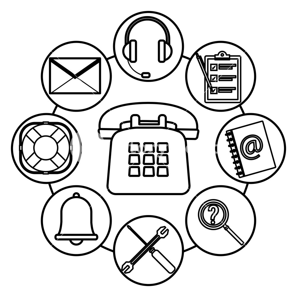 Telephone Assistance Icon With Assistant Tools Headset Checklist 1000x1000 Telephone Assistance Icon With Assistant Tools Headset Checklist