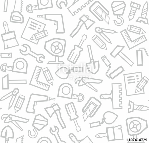 Construction Tools, Background, Seamless, White Stock Image 500x478 Construction Tools, Background, Seamless, White Stock Image
