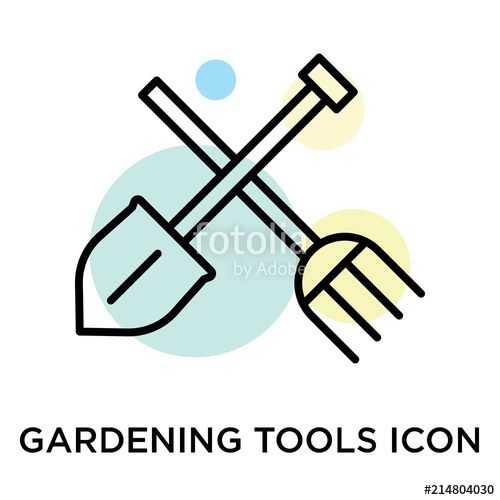 500x500 Gardening Tools Icon Vector Sign And Symbol Isolated On White