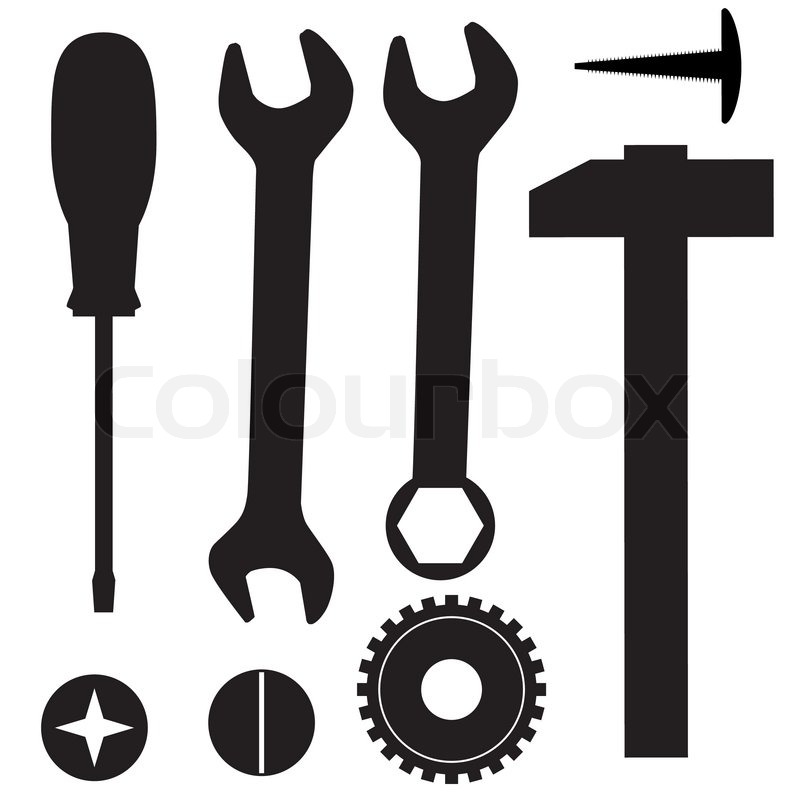 800x800 A Set Of Tools For Repairs Vector Stock Vector Colourbox