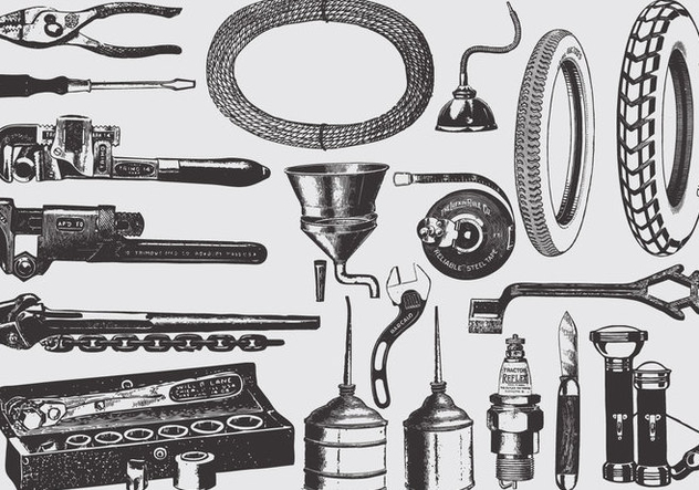 632x443 Vintage Mechanic Tools Free Vector Download Cannypic