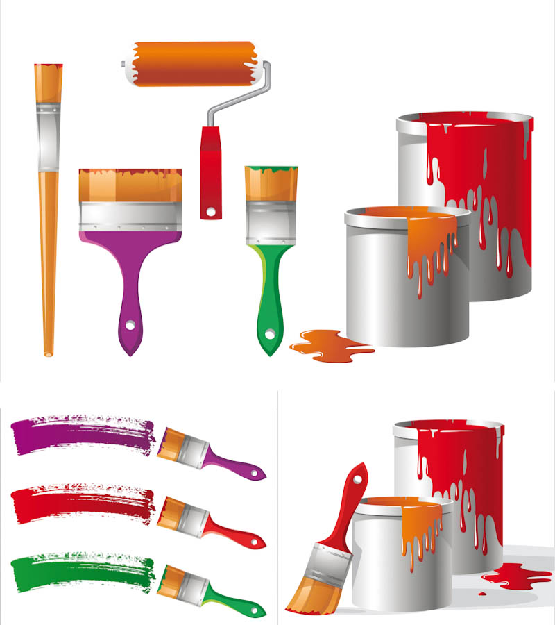 800x900 Painting Tools Vector Free Stock Vector Art Illustrations