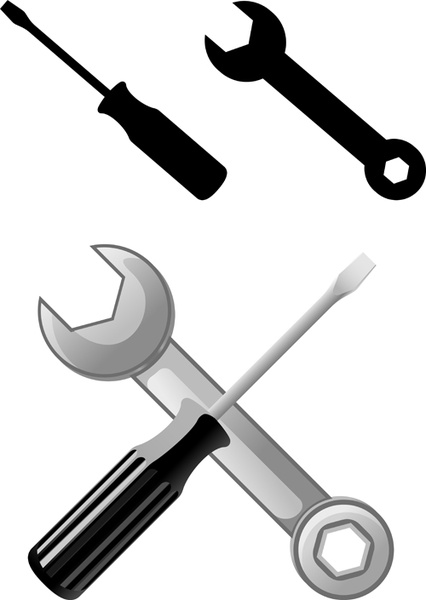 426x600 Realistic Hardware Tools Vector Graphic Set Free Vector