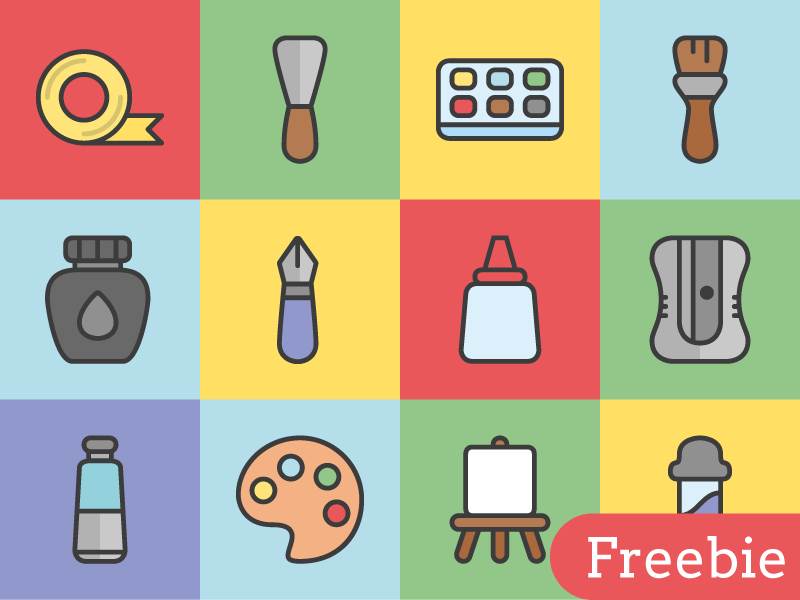 800x600 Free Art Tools Vector Icons