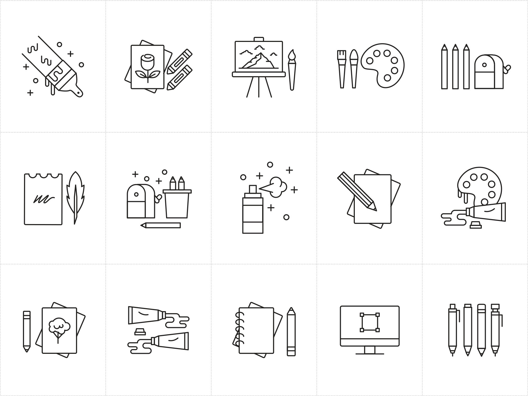 2000x1502 Free Artist Tools Vector Icons