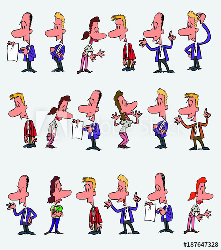 443x500 Office Workers Characters In A Different Variations