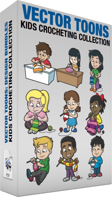Kids Crocheting Collection Vector Toons Medium 454x800 Kids Crocheting Collection Vector Toons Medium