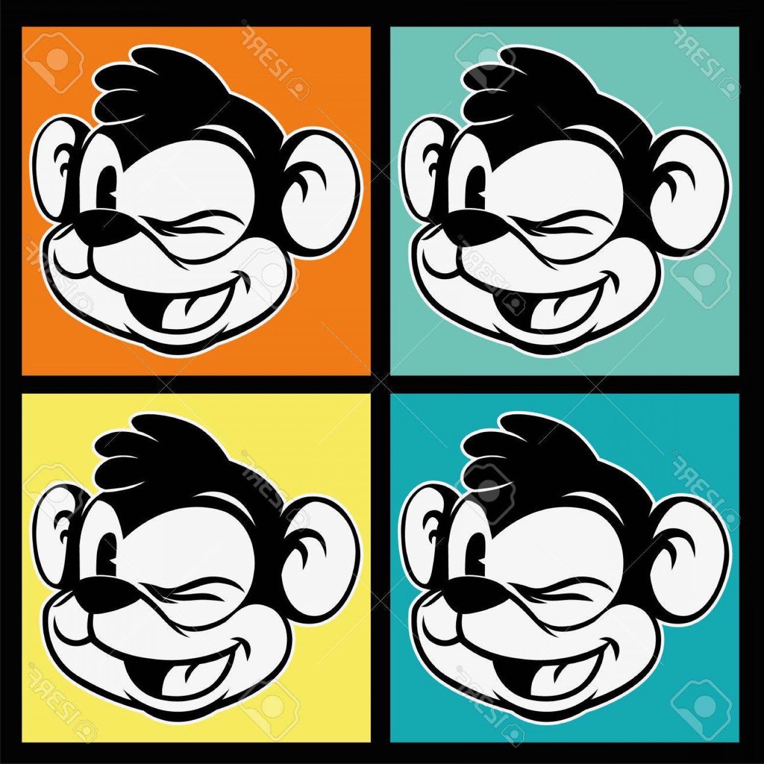 Photostock Vector Vintage Toons Four Images Of Retro Cartoon 1560x1560 Photostock Vector Vintage Toons Four Images Of Retro Cartoon