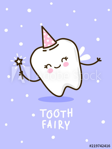 375x500 Cute Tooth Fairy On Violet Background
