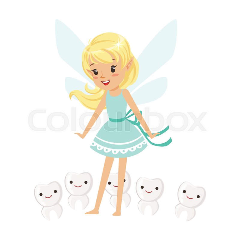 800x800 Beautiful Sweet Blonde Tooth Fairy Stock Vector Colourbox
