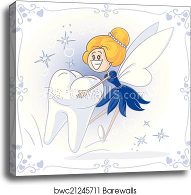 382x390 Tooth Fairy Vector Cartoon, Canvas Print Barewalls Posters