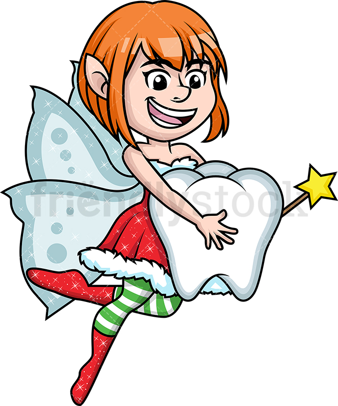 663x796 Christmas Tooth Fairy Cartoon Clipart Vector