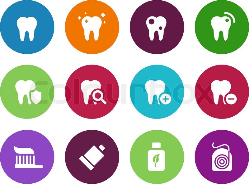 Tooth, Teeth Circle Icons On White Stock Vector Colourbox 800x593 Tooth, Teeth Circle Icons On White Stock Vector Colourbox