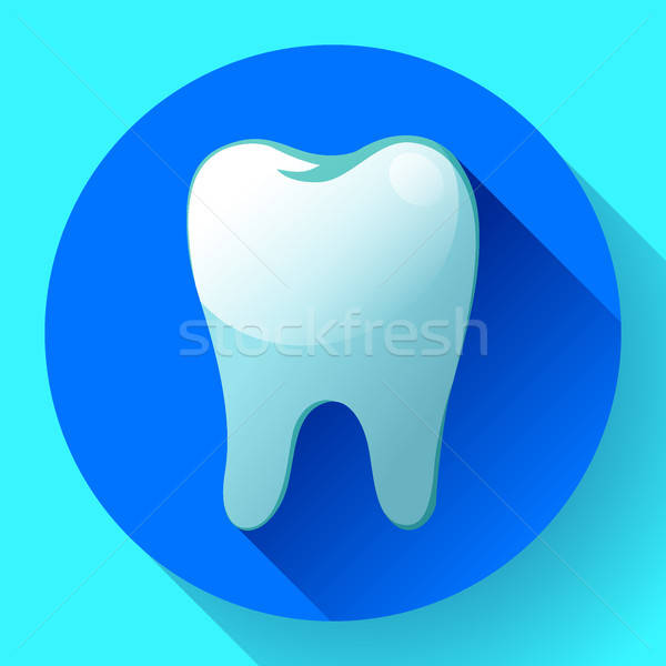 Flat Tooth Icon Vector With Long Shadow Dentist Symbol Suit 600x600 Flat Tooth Icon Vector With Long Shadow Dentist Symbol Suit