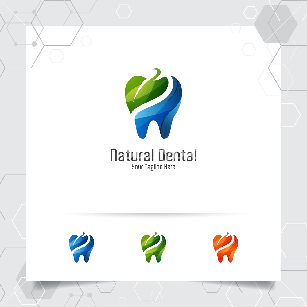 1000x1000 Dental Care Or Dentist Logo Vector Design With Concept Of Natural
