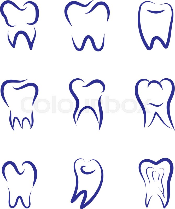 670x800 Set Modern Vector Logo For Dentistry Stock Vector Colourbox