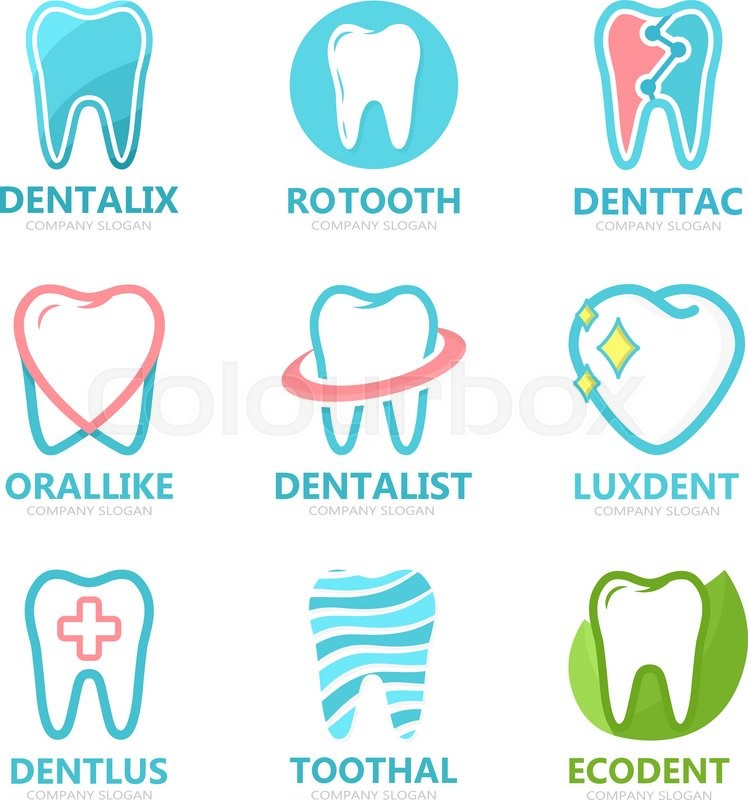 748x800 Set Of Tooth Logo Design Template Stock Vector Colourbox