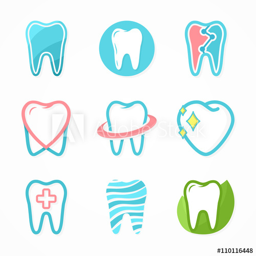 500x500 Set Of Tooth Logo Design Template Dental Logo Dental Clinic Logo