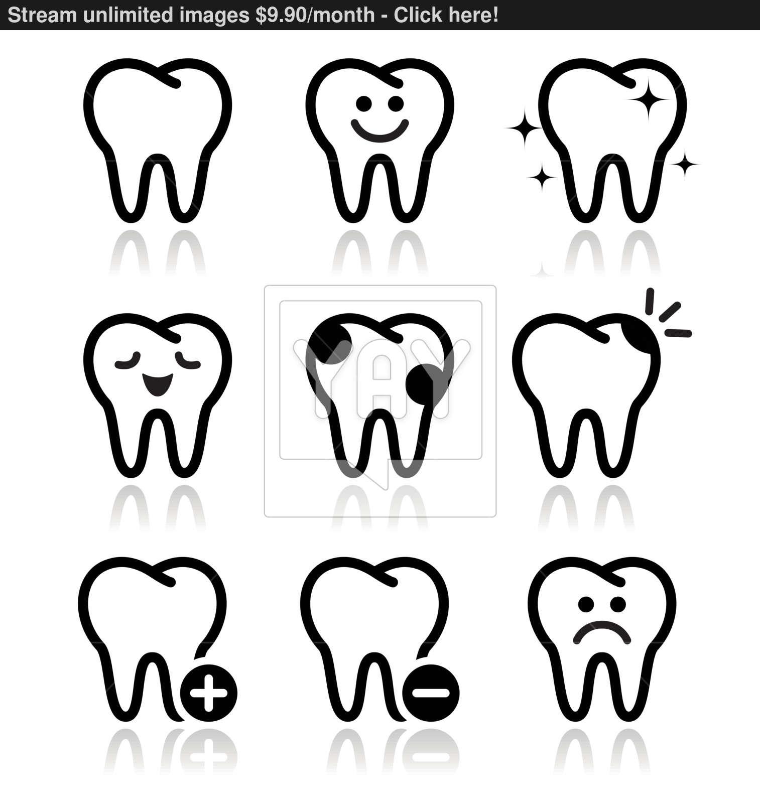 1514x1600 Tooth Teeth Vector Icons Set Vector