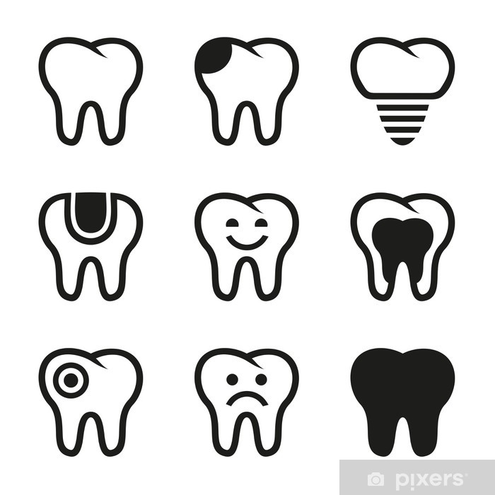 700x700 Tooth Vector Icons Set Poster