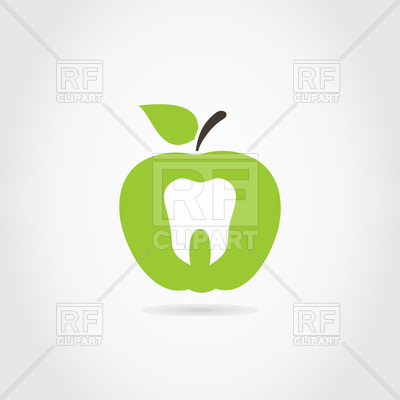400x400 Green Apple Icon With Tooth Vector Image Of Healthcare, Medical