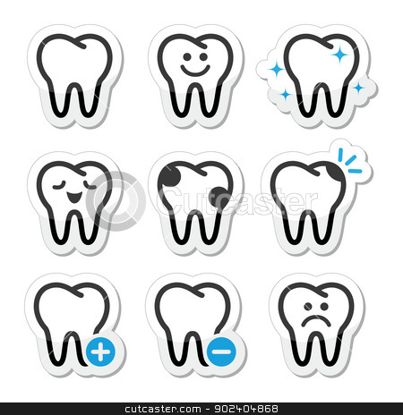 450x464 Tooth Teeth Vector Icons Set Stock Vector