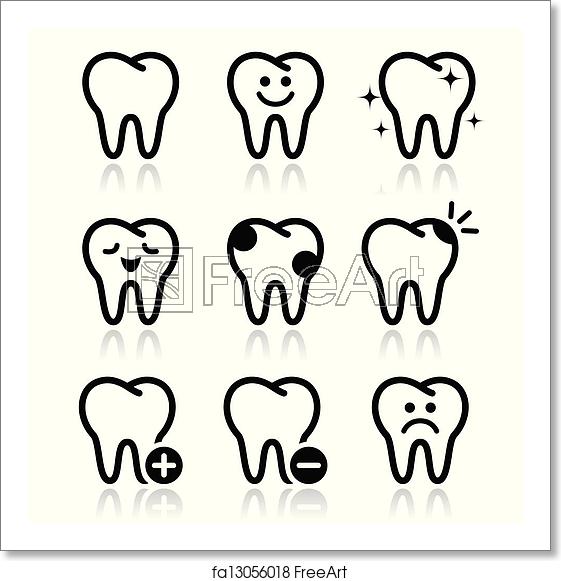 561x581 Free Art Print Of Tooth, Teeth Vector Icons Set Stomatology